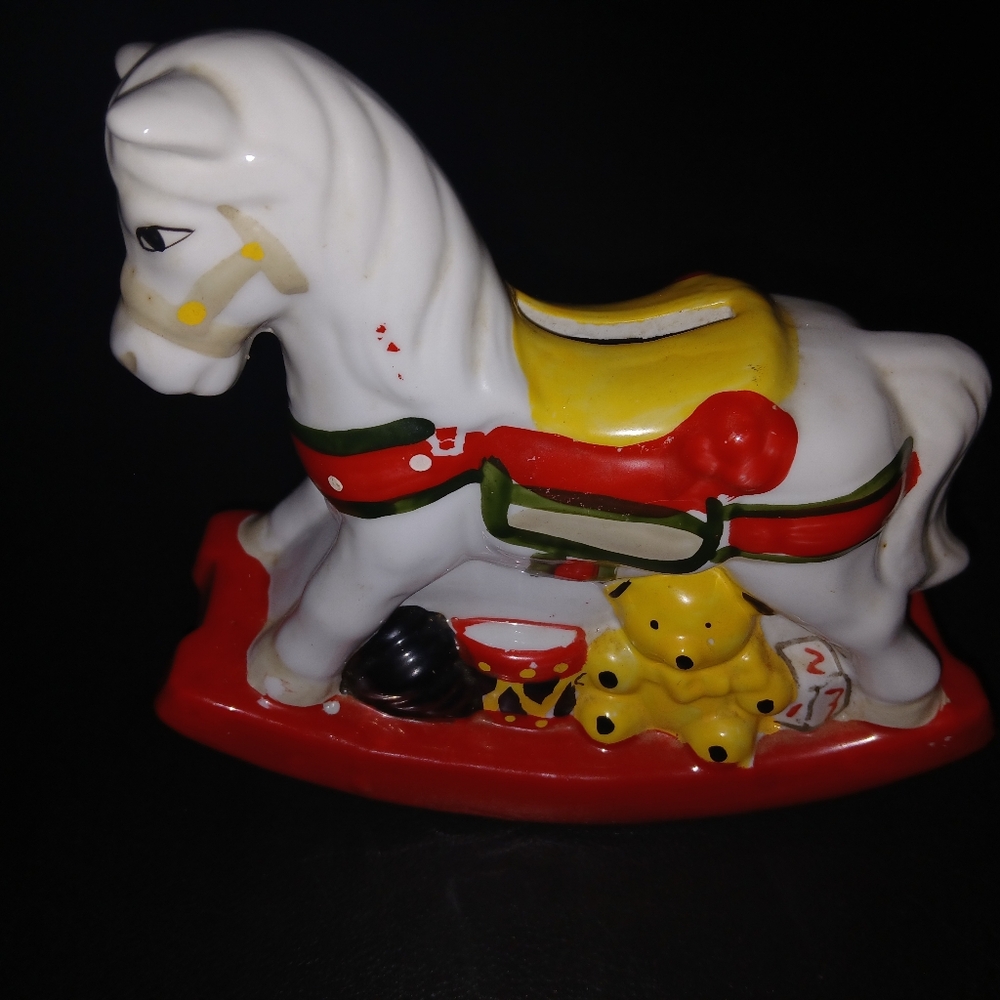 Vintage Rocking Horse Coin Bank